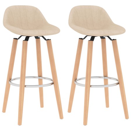 Kitchen stools 2 units cream fabric by vidaXL, Kitchen stools - Ref: Foro24-289379, Price: 130,35 €, Discount: %