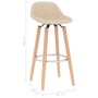 Kitchen stools 2 units cream fabric by vidaXL, Kitchen stools - Ref: Foro24-289379, Price: 130,35 €, Discount: %