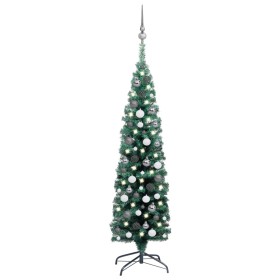 Árbol de Navidad preiluminado con luces y bolas verde 150 cm de vidaXL, Arboles de navidad - Ref: Foro24-3077899, Precio: 46,...