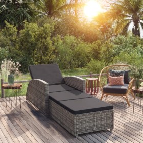 Garden lounger with dark gray synthetic rattan cushion by vidaXL, Loungers - Ref: Foro24-317178, Price: 215,74 €, Discount: %