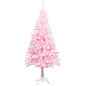 Árbol de Navidad artificial con LEDs y soporte rosa 120 cm PVC de vidaXL, Arboles de navidad - Ref: Foro24-3077411, Precio: 3...