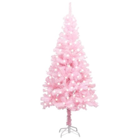 Künstlicher Weihnachtsbaum mit LEDs und rosa Stütze 120 cm PVC von vidaXL, Weihnachtsbäume - Ref: Foro24-3077411, Preis: 31,6...