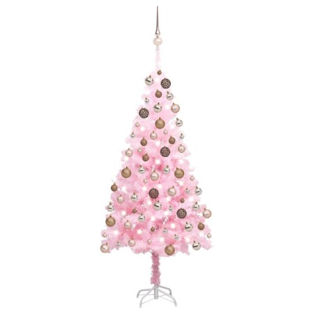 Beleuchteter Weihnachtsbaum mit Lichtern und rosa Kugeln 150 cm von vidaXL, Weihnachtsbäume - Ref: Foro24-3077584, Preis: 67,...