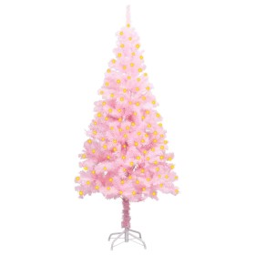 Künstlicher Weihnachtsbaum mit LEDs und rosa PVC-Stütze 150 cm von vidaXL, Weihnachtsbäume - Ref: Foro24-3077412, Preis: 33,9...