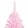 Árbol de Navidad Artificial con LEDs y soporte PVC rosa 150 cm de vidaXL, Arboles de navidad - Ref: Foro24-3077412, Precio: 3...