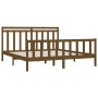 Honey brown solid wood bed frame 200x200 cm by vidaXL, Beds and slatted bases - Ref: Foro24-3107051, Price: 165,01 €, Discoun...