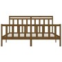 Honey brown solid wood bed frame 200x200 cm by vidaXL, Beds and slatted bases - Ref: Foro24-3107051, Price: 165,01 €, Discoun...