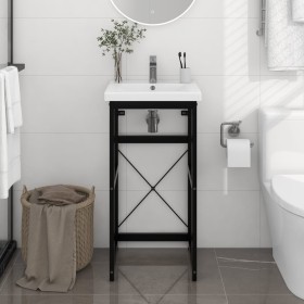 Black iron washbasin structure 40x38x83 cm by vidaXL, bathroom vanities - Ref: Foro24-338499, Price: 51,99 €, Discount: %