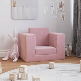 Pink soft plush children's sofa bed by vidaXL, Baby and Toddler Furniture - Ref: Foro24-341850, Price: 38,99 €, Discount: %