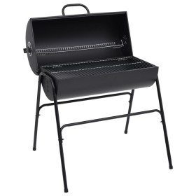 Fassgrill mit 2 Kochrosten, schwarz, Stahl, 80x95x90 cm von vidaXL, Grillen - Ref: Foro24-313635, Preis: 120,99 €, Rabatt: %