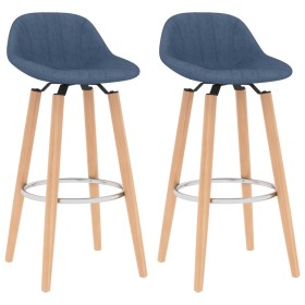 Kitchen stools 2 units blue fabric by vidaXL, Kitchen stools - Ref: Foro24-289381, Price: 119,05 €, Discount: %