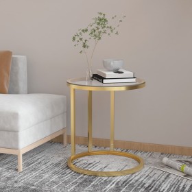 Transparent and gold tempered glass side table 45 cm by vidaXL, Side tables - Ref: Foro24-331661, Price: 61,99 €, Discount: %