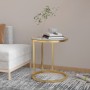 Transparent and gold tempered glass side table 45 cm by vidaXL, Side tables - Ref: Foro24-331661, Price: 61,71 €, Discount: %