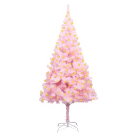 Árbol de Navidad artificial con LEDs y soporte PVC rosa 180 cm de vidaXL, Arboles de navidad - Ref: Foro24-3077413, Precio: 3...