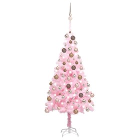 Vorbeleuchteter Weihnachtsbaum mit rosa Lichtern und Kugeln 180 cm von vidaXL, Weihnachtsbäume - Ref: Foro24-3077585, Preis: ...