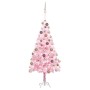 Árbol de Navidad preiluminado con luces y bolas rosa 180 cm de vidaXL, Arboles de navidad - Ref: Foro24-3077585, Precio: 78,7...