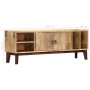 Mueble para TV de madera maciza de mango rugosa 130x30x46 cm de vidaXL, Muebles TV - Ref: Foro24-282747, Precio: 222,01 €, De...