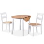 Juego de comedor de MDF y madera de caucho 3 piezas blanco de vidaXL, muebles para cocinas y comedores - Ref: Foro24-274942, ...