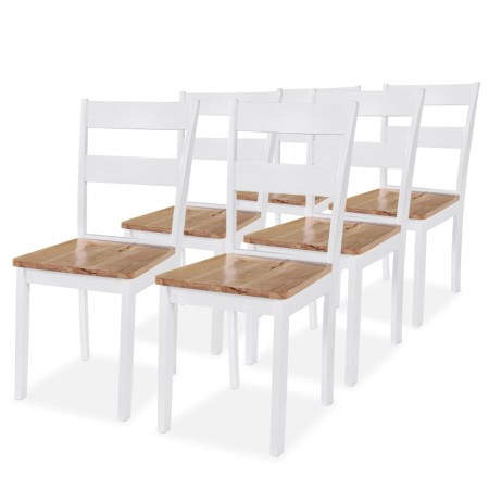 Sillas de comedor 6 unidades madera de caucho blancas de vidaXL, Sillas de comedor - Ref: Foro24-275061, Precio: 315,00 €, De...