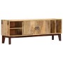 Mueble para TV de madera maciza de mango rugosa 130x30x46 cm de vidaXL, Muebles TV - Ref: Foro24-282747, Precio: 222,01 €, De...