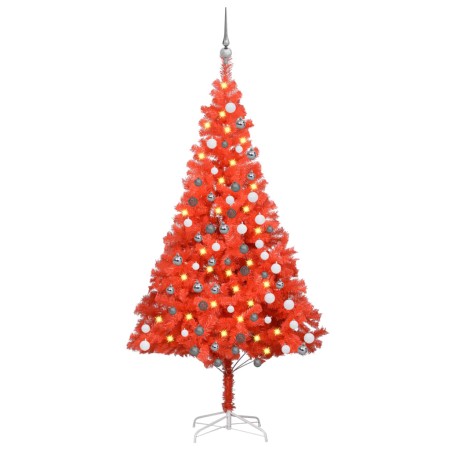 Artificial Christmas tree with LEDs and red PVC balls 180 cm by vidaXL, Christmas trees - Ref: Foro24-3077686, Price: 58,67 €...