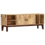 Solid rough mango wood TV cabinet 130x30x46 cm by vidaXL, TV Furniture - Ref: Foro24-282747, Price: 222,25 €, Discount: %