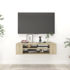 Hängender TV-Schrank aus Sonoma-Eichensperrholz, 100 x 30 x 26,5 cm von vidaXL, TV-Möbel - Ref: Foro24-806232, Preis: 41,32 €...