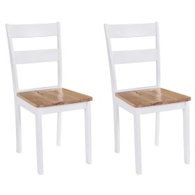 Sillas de comedor 2 unidades madera maciza de caucho blanco de vidaXL, Sillas de comedor - Ref: Foro24-245368, Precio: 99,81 ...