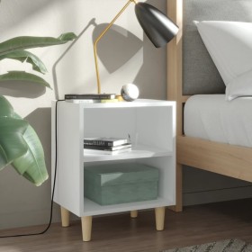 Bedside table with solid wood legs white 40x30x50 cm by vidaXL, Nightstands - Ref: Foro24-805779, Price: 47,94 €, Discount: %