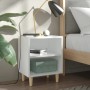 Bedside table with solid wood legs white 40x30x50 cm by vidaXL, Nightstands - Ref: Foro24-805779, Price: 48,29 €, Discount: %