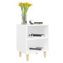 Bedside table with solid wood legs white 40x30x50 cm by vidaXL, Nightstands - Ref: Foro24-805779, Price: 48,29 €, Discount: %