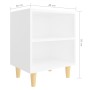 Bedside table with solid wood legs white 40x30x50 cm by vidaXL, Nightstands - Ref: Foro24-805779, Price: 48,29 €, Discount: %