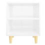 Nightstand with glossy white solid wood legs 40x30x50 cm by vidaXL, Nightstands - Ref: Foro24-805791, Price: 32,37 €, Discoun...