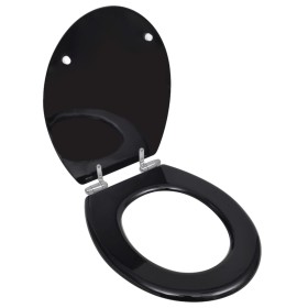 Toilet seat MDF soft close lid black design by vidaXL, Toilet and bidet seats - Ref: Foro24-140799, Price: 38,54 €, Discount: %