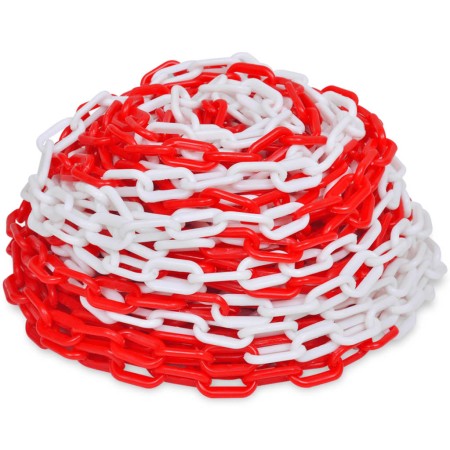 Red and White Warning Chain 30m by vidaXL, Safety signs - Ref: Foro24-141816, Price: 36,09 €, Discount: %