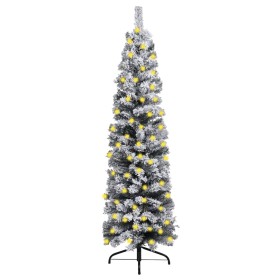 Schlanker Weihnachtsbaum mit Schnee PVC grün 210 cm von vidaXL, Weihnachtsbäume - Ref: Foro24-3077757, Preis: 74,43 €, Rabatt: %