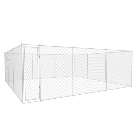 Perrera de exterior de acero galvanizado 570x570x185 cm de vidaXL, Casetas y cercados para perros - Ref: Foro24-145034, Preci...