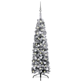 Vorbeleuchteter Weihnachtsbaum mit Lichtern und grünen Kugeln 150 cm von vidaXL, Weihnachtsbäume - Ref: Foro24-3077904, Preis...