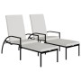 Sun loungers with footrest 2 units black synthetic rattan by vidaXL, Loungers - Ref: Foro24-317632, Price: 180,48 €, Discount: %