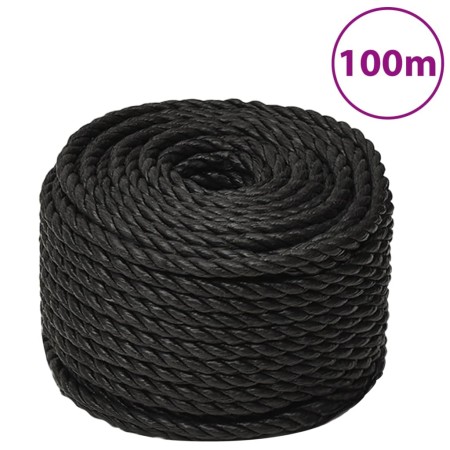 Black polypropylene work rope 14 mm 100 m by vidaXL, Ropes and metal cords - Ref: Foro24-153023, Price: 87,99 €, Discount: %