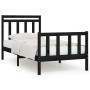 Estructura de cama madera maciza negro 90x200 cm de vidaXL, Camas y somieres - Ref: Foro24-3107017, Precio: 148,37 €, Descuen...