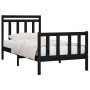 Estructura de cama madera maciza negro 90x200 cm de vidaXL, Camas y somieres - Ref: Foro24-3107017, Precio: 148,37 €, Descuen...