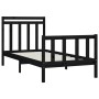 Estructura de cama madera maciza negro 90x200 cm de vidaXL, Camas y somieres - Ref: Foro24-3107017, Precio: 148,37 €, Descuen...