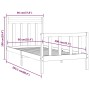 Estructura de cama madera maciza negro 90x200 cm de vidaXL, Camas y somieres - Ref: Foro24-3107017, Precio: 148,37 €, Descuen...