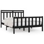 Black solid wood bed frame 140x200 cm by vidaXL, Beds and slatted bases - Ref: Foro24-3107032, Price: 195,27 €, Discount: %