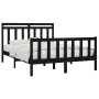 Black solid wood bed frame 140x200 cm by vidaXL, Beds and slatted bases - Ref: Foro24-3107032, Price: 195,27 €, Discount: %