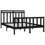 Black solid wood bed frame 140x200 cm by vidaXL, Beds and slatted bases - Ref: Foro24-3107032, Price: 195,27 €, Discount: %