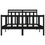 Black solid wood bed frame 140x200 cm by vidaXL, Beds and slatted bases - Ref: Foro24-3107032, Price: 195,27 €, Discount: %