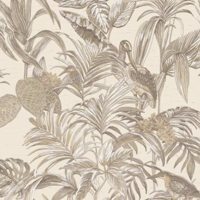 DUTCH WALLCOVERINGS Cream Bird-of-Paradise wallpaper by DUTCH WALLCOVERINGS, Painted paper - Ref: Foro24-430611, Price: 27,99...