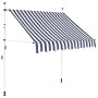 Manual retractable awning 200 cm blue and white striped by vidaXL, Awnings - Ref: Foro24-43220, Price: 71,91 €, Discount: %